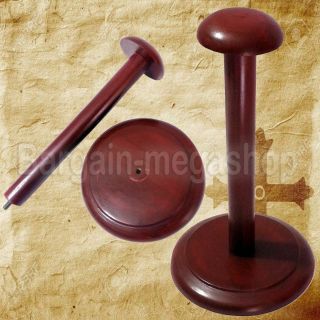 Wooden Helmet Stand Display Post For Medieval Helmets - Foldable Wood Stand