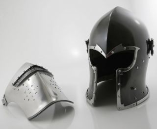 Medieval Barbute Helmet Armour Visor Viking Roman Knight With Cotton Cap