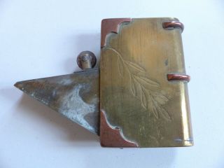 Antique French Wwi Book Trench Art Pocket Lighter (n9)