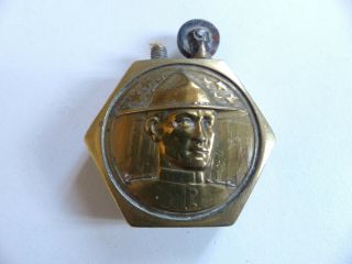 Rare Antique French Wwi Trench Art Pocket Lighter (n18)