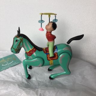 Vintage Wind Up Tin Toy Acrobat On Horse By Clockwork Ms 479 No Key
