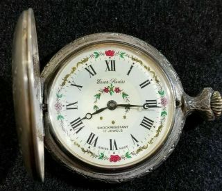 Ever Swiss Shock Resistant 17 Jewels Swiss Made Hunting Pocket Watch