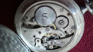 Old Vintage Swiss Helvetia Mechanical Men ' s Pocket Watch 5