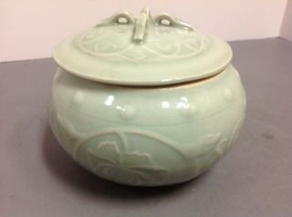 ANTIQUE Chinese Asian Celadon Green Bowl Unique 2