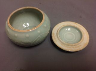 ANTIQUE Chinese Asian Celadon Green Bowl Unique 5