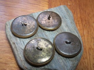 Antique Old Nautical Gilt Brass Anchor & Rope Buttons Coat / Set of 4 4