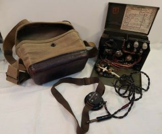 Wwii U.  S.  Army Signal Corps,  Telegraph Tg - 5,  Dated 1943,  Complete W/ Earphone