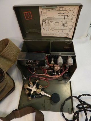 WWII U.  S.  Army Signal Corps,  Telegraph TG - 5,  Dated 1943,  Complete w/ Earphone 2