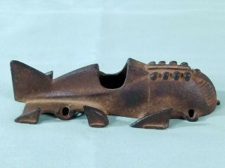 Vintage Cast Iron HUBLEY RACE CAR 1877 Space - Age Cast Iron Body Only 5