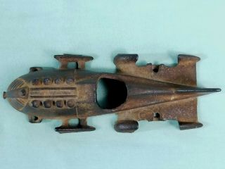 Vintage Cast Iron HUBLEY RACE CAR 1877 Space - Age Cast Iron Body Only 8