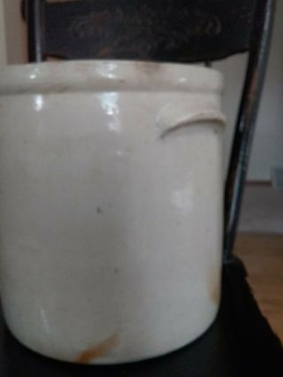 Antique 3 Gallon Stoneware Crock With Handles And Cobalt Blue Lettering 4