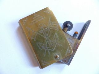 Rare Antique French Wwi Book Trench Art Pocket Lighter (n7)