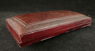 Rare American Leather Case with velvet & satin interior.  c.  1850’s. 3