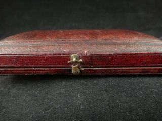 Rare American Leather Case with velvet & satin interior.  c.  1850’s. 6