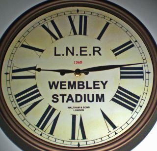 London North Eastern Railway Lner Style Clock,  Wembley Stadium Station.
