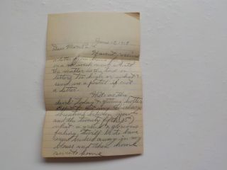 Boxing Wwi Letter 1919 Witnessed Six Bouts Quantico Virginia 5th Marines Ww1