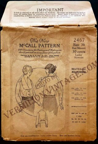 1922 Mccall Shirt 2467,  1920 