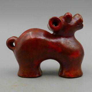 Natural Old Cinnabar Diy Pendant Exorcise Evil Spirits Hand Carved Hippopotamus
