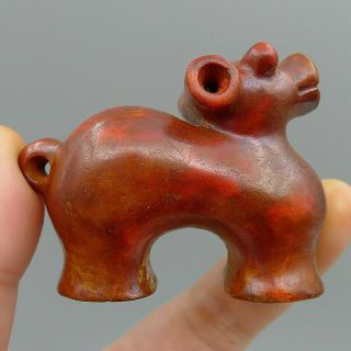 Natural Old Cinnabar DIY Pendant Exorcise Evil Spirits Hand Carved Hippopotamus 3