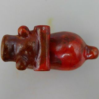 Natural Old Cinnabar DIY Pendant Exorcise Evil Spirits Hand Carved Hippopotamus 4