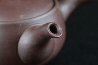 S5084: Japanese Banko - ware Brown pottery Flower sculpture TEAPOT Kyusu Sencha 3