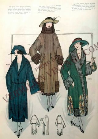 RARE 1922 Elite Styles for February,  Gorgeous & LARGE Pattern Illust,  1920 ' s 6