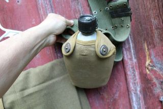 WW2 US Army Regulation wool shirt,  pants,  belt,  1945 canteen and belt 7