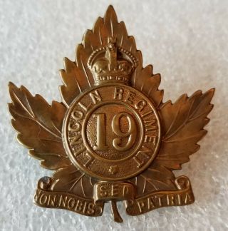 19th Battalion - Cef Wwi - 19th Lincoln Regiment - Canadian Cap Badge