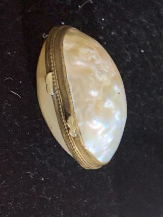 Antique Victorian Palais Royale French Mother Of Pearl Thimble Holder Pill Case