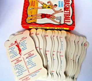 1950 ' s Warren Built Rite Toy BASKETBALL Card Game Child Shaped for small hands 7