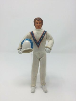 Vintage 1972 Ideal Evel Knievel Action Figure Bendy Doll W/ Jumpsuit 7 "