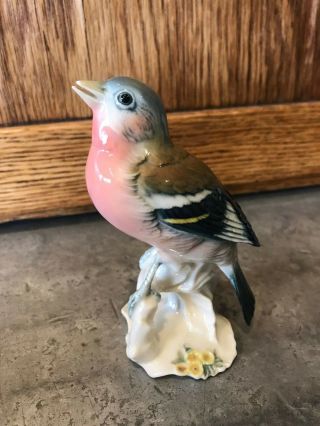 Exc Vtg Karl Ens Germany Bird Porcelain China Figurine Figure Red Breasted Finch