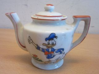 Vintage Walt Disney Donald Duck miniature porcelain tea set,  Occupied Japan 2