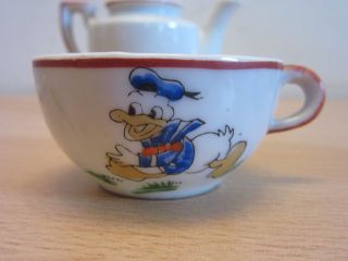 Vintage Walt Disney Donald Duck miniature porcelain tea set,  Occupied Japan 4