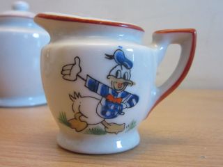 Vintage Walt Disney Donald Duck miniature porcelain tea set,  Occupied Japan 5