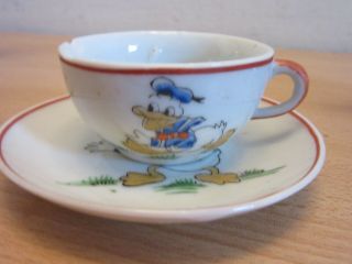 Vintage Walt Disney Donald Duck miniature porcelain tea set,  Occupied Japan 6