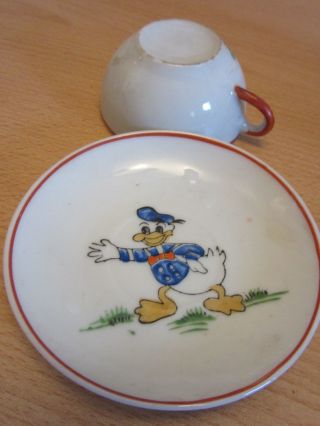 Vintage Walt Disney Donald Duck miniature porcelain tea set,  Occupied Japan 7