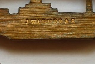 German WW1 U - Boat Badge - J.  Wagner piece - Gold plated - polished edges 4