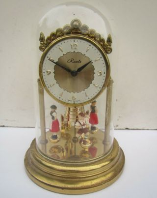 Vintage Ranela German Dome Clock With Moving Figurines