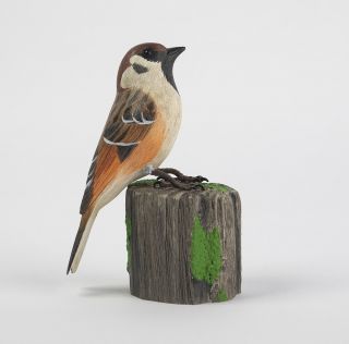 100 hand made House Sparrow Wood Carving 2
