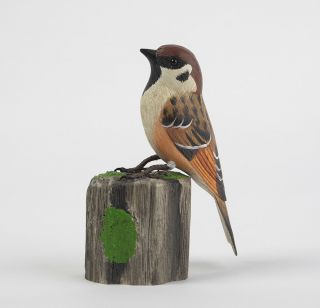 100 hand made House Sparrow Wood Carving 6