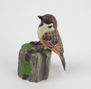 100 hand made House Sparrow Wood Carving 7