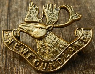 Canadian Army Newfoundland Regiment Collar Badge Bronze ?? Osd ??