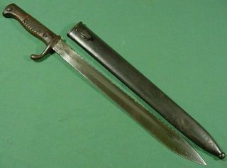 German 98/05 Sawback Bayonet With Scabbard Durkopp 1916
