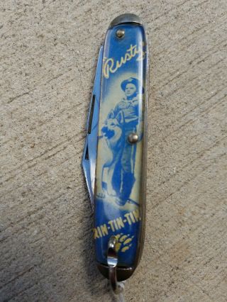 Antique Rusty Rin Tin Tin Pocketknife Collectors Western 1955 Rare Usa Vintage