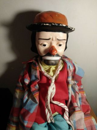 Emmett Kelly Jr Ventriloquist Dummy Doll Marked Juro Novelty Co Talking Clown 48 8
