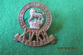 Militaria - Great Britain - The 15th Kings Hussars Cap Badge Qvc
