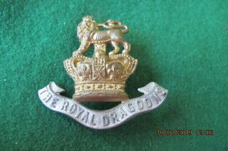 Militaria - Great Britain - The 1st Royal Dragoons Cap Badge Qvc