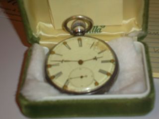 Antique Pocket Watch Silver Case Runs Well 1876 Engraved