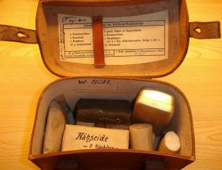 Ww2 German Medic First Aid Pouch,  Contents 1941,  Rare Large Model